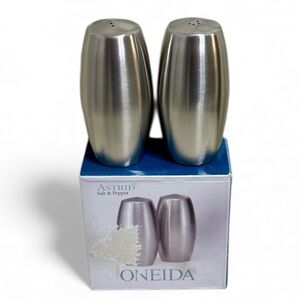 ONEIDA Astrid Stainless salt & pepper shaker New